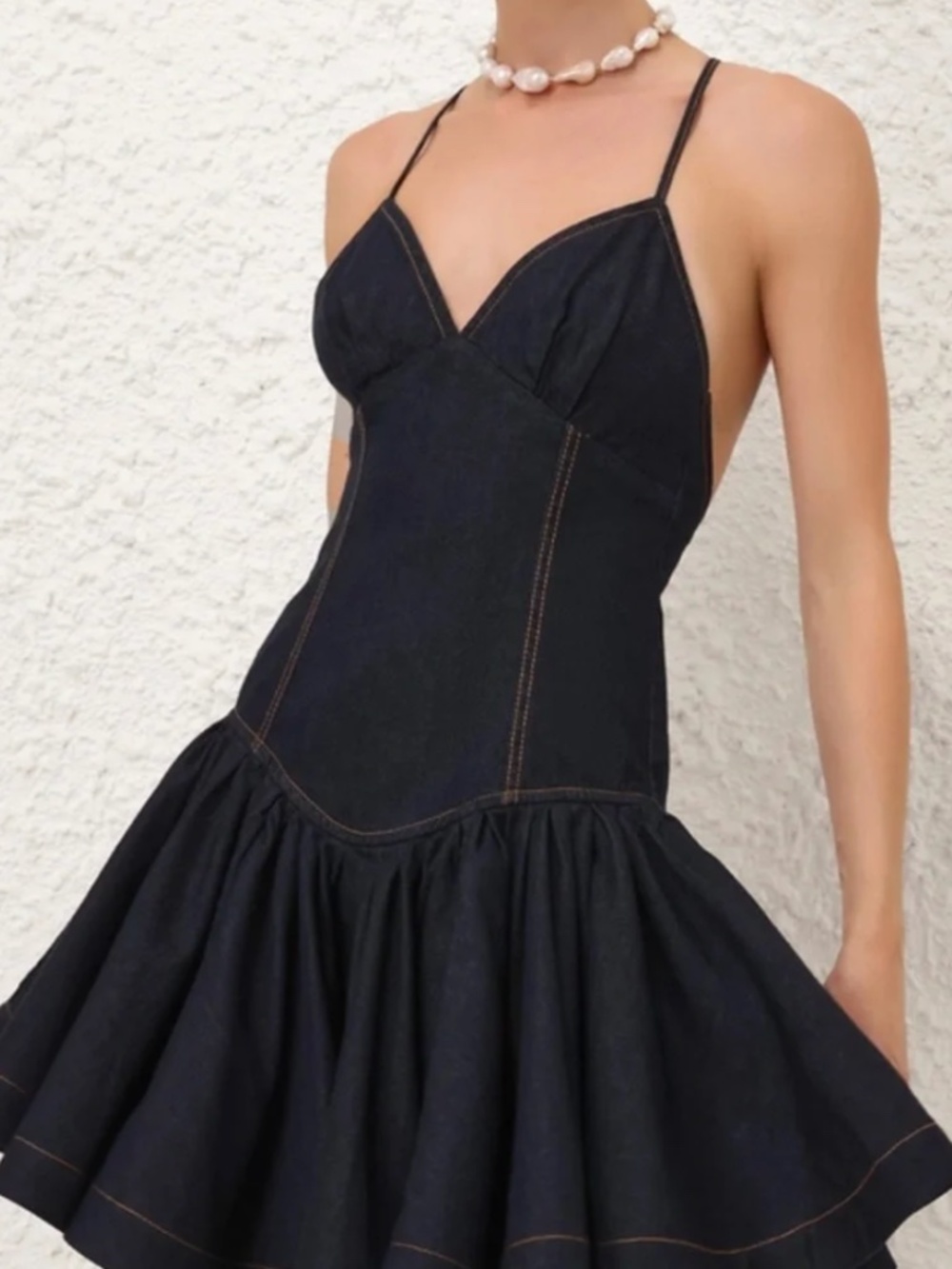 Zimmermann Crush Denim Mini Dress, Night Sky, Size 4US, New w/tags, MSRP $850 - Picture 3 of 6